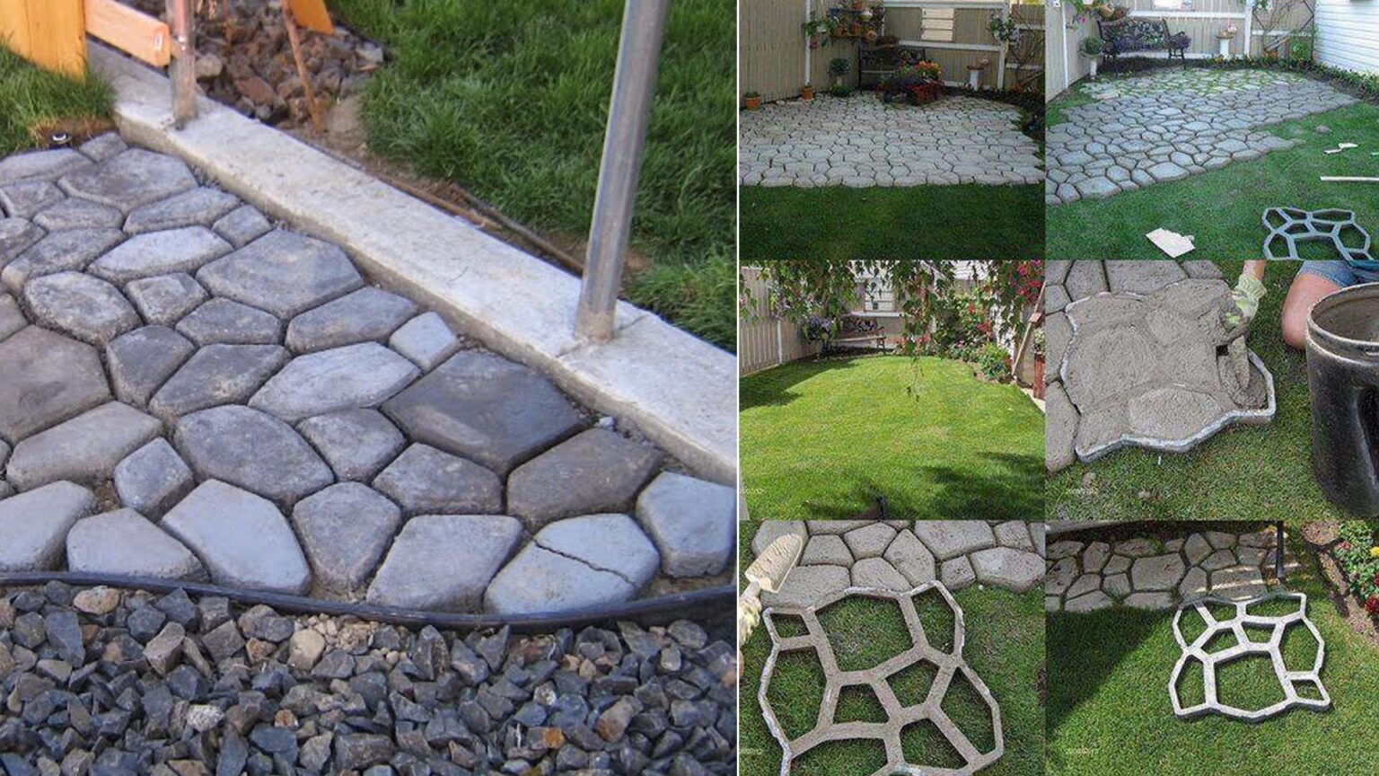 DIY τσιμεντένια μονοπάτια για τον κήπο