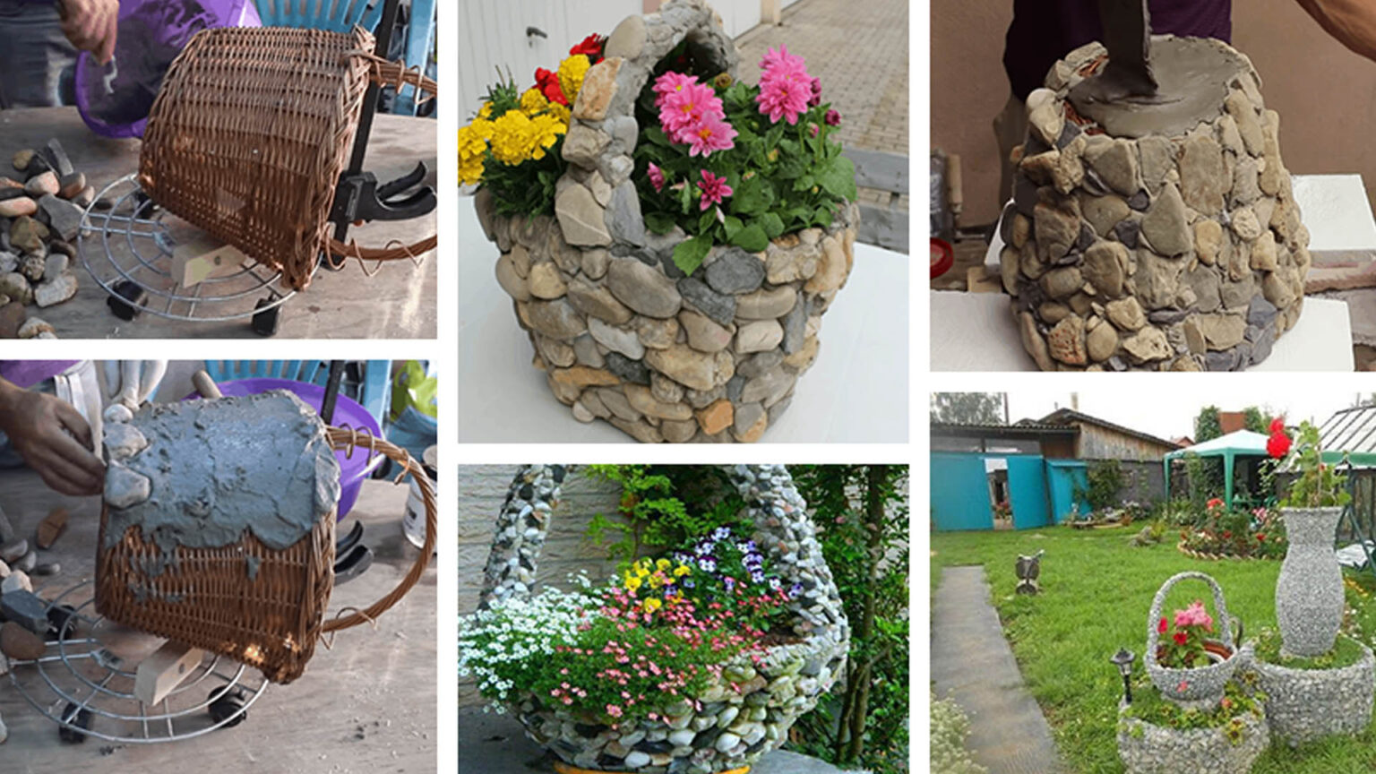 Πώς να φτιάξετε πέτρινα παρτέρια από καλάθια!