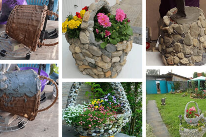 Πώς να φτιάξετε πέτρινα παρτέρια από καλάθια!