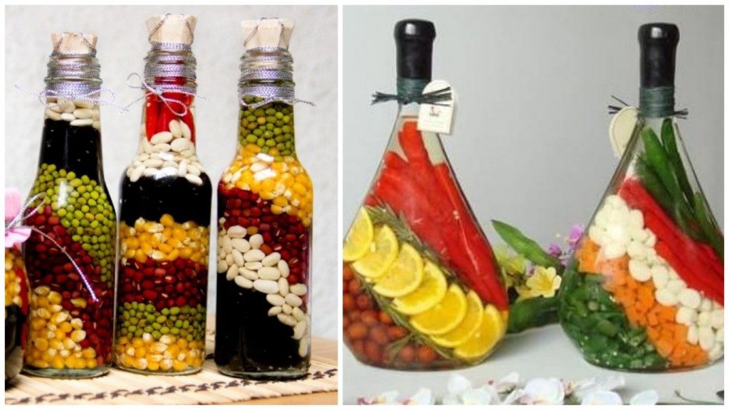 Νόστιμη διακόσμηση, από λαχανικά, δημητριακά και Χρωματισμένο αλάτι