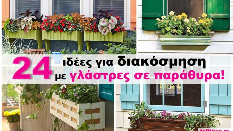 Γλάστρες σε παράθυρα