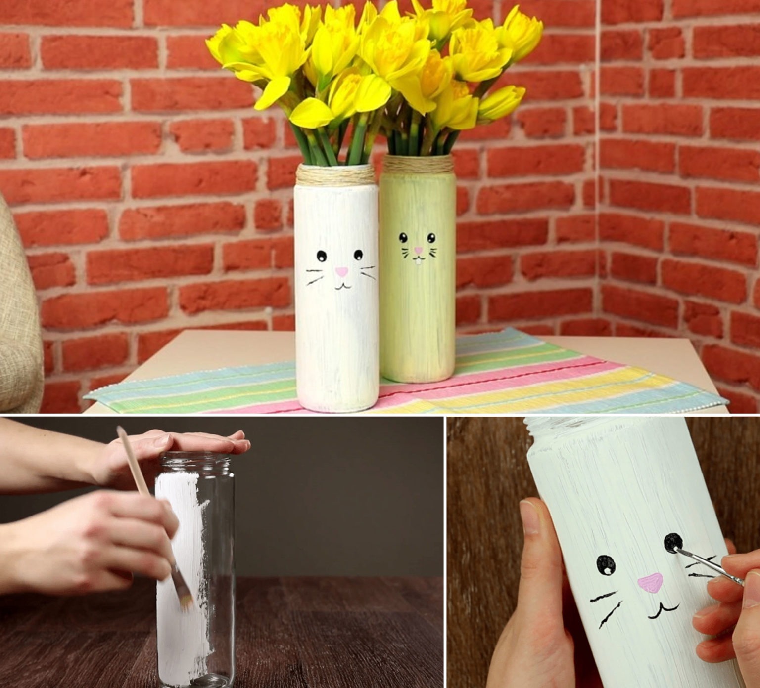 DIY ΚΑΤΑΣΚΕΥΕΣ με ΒΑΖΑ! Πασχαλινά Βάζα Λαγουδάκια - Βίντεο