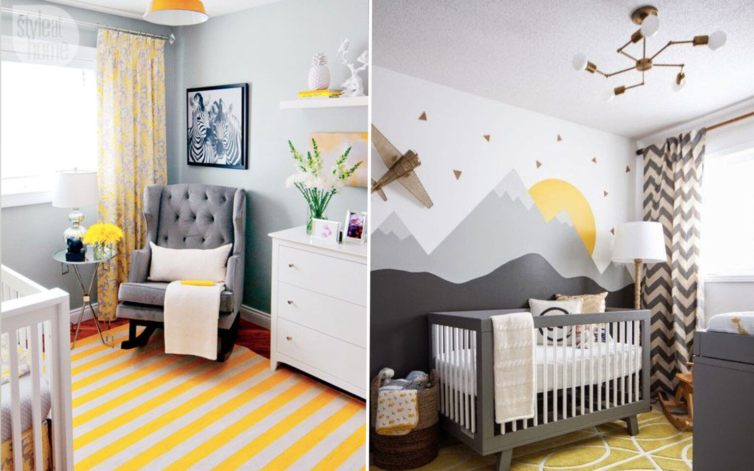 25 Ιδέες για Χαρούμενα Γκρι και Κίτρινα Βρεφικά Δωμάτια
