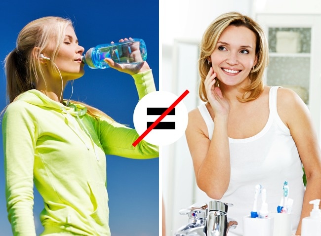 Η επιδερμίδα σας δεν γίνεται πιο καθαρή αν πίνετε νερό