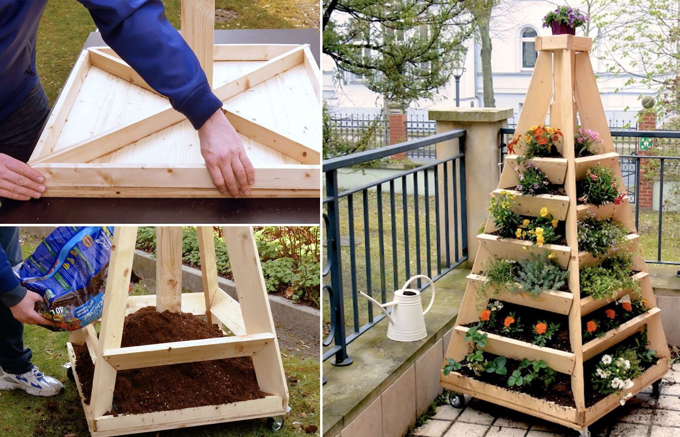 DIY κατακόρυφος κήπος πυραμίδα,DIY κατασκευές κήπου,ξύλο,διακόσμηση κήπου,ιδέες διακόσμησης κήπου