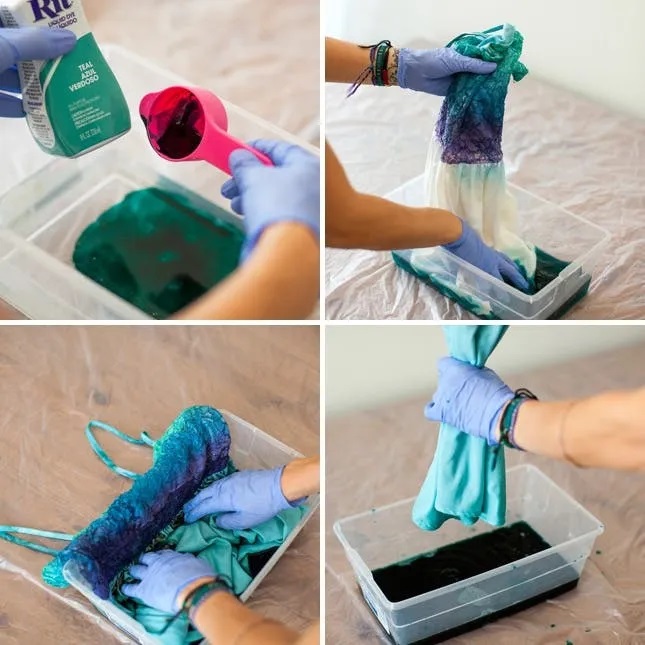 DIY dye ombre καλοκαιρινό φόρεμα,DIY φόρεμα,DIY ρούχα,diy ρουχα,μόδα