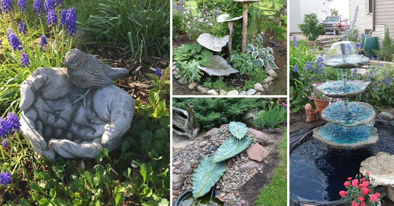 29 Αυτοσχέδια Τσιμεντένια Σιντριβάνια για τον Κήπο που Μπορείτε να Φτιάξετε Εύκολα
