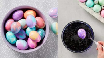 Βάψτε Πασχαλινά Αυγά με Μαρμάρινη Όψη Χρησιμοποιώντας Φυτικό Λάδι