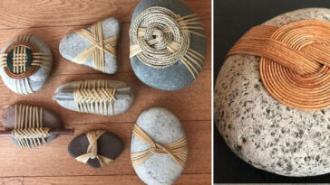 πέτρες τυλιγμένες με δερμάτινο κορδόνι,DIY διακοσμητικές πέτρες,βότσαλα,DIY διακοσμητικά,DIY κατασκευές,