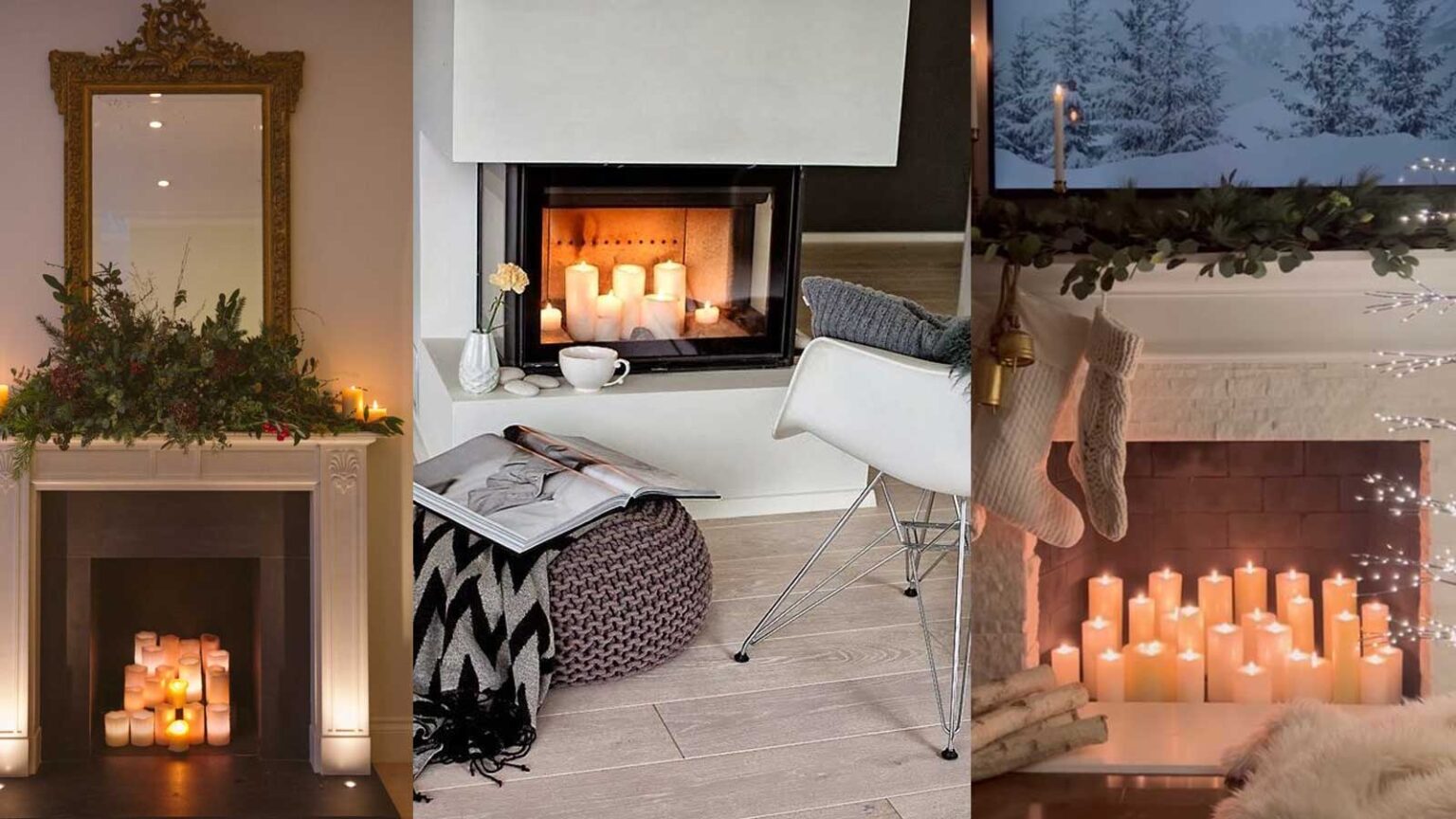 68 Τρόποι για να Δώσετε Στυλ σε ένα Τζάκι με Κεριά ή Φώτα