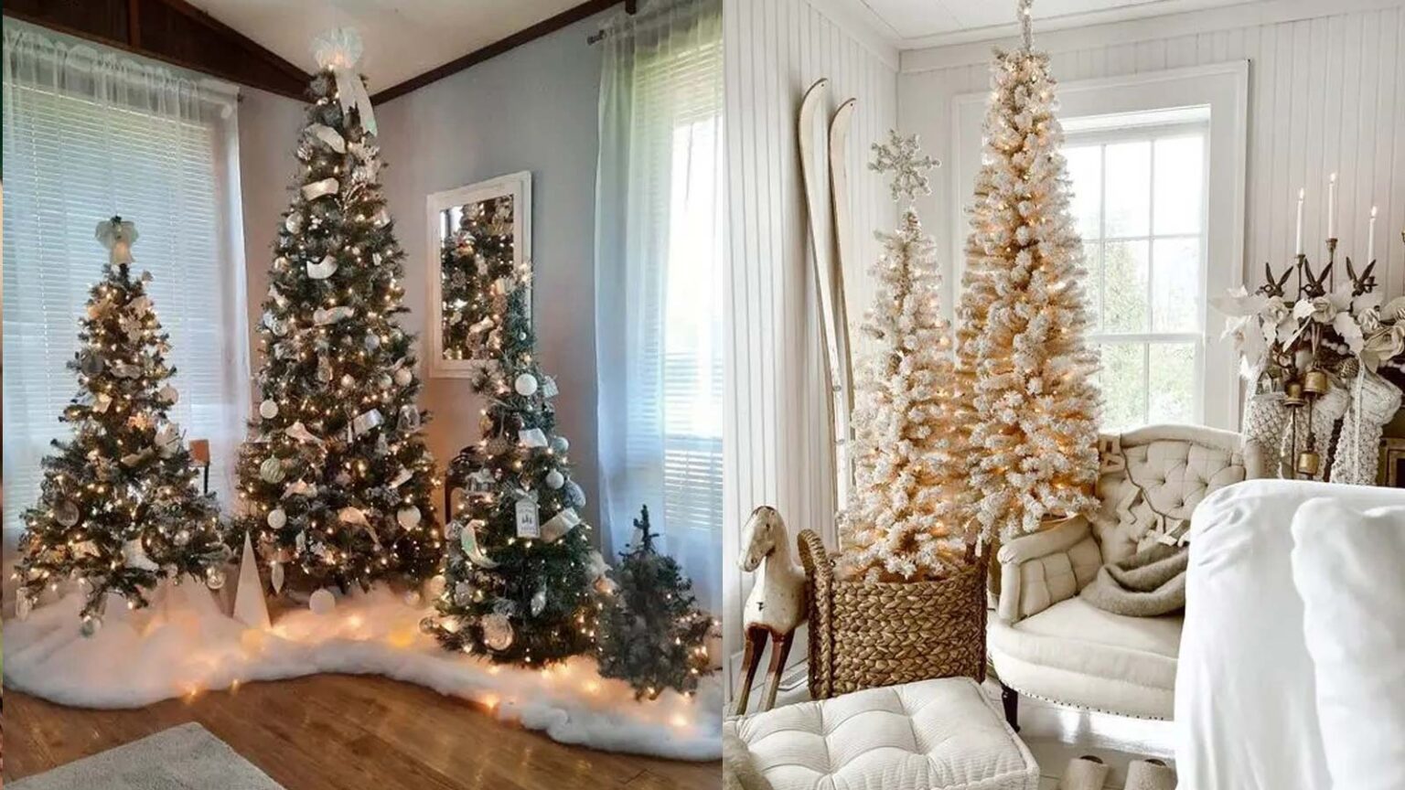 Στολισμός με Πολλά Χριστουγεννιάτικα Δέντρα: Εορταστική Διακόσμηση Σπιτιού με Πάνω Από Ένα Χριστουγεννιάτικο Δέντρο
