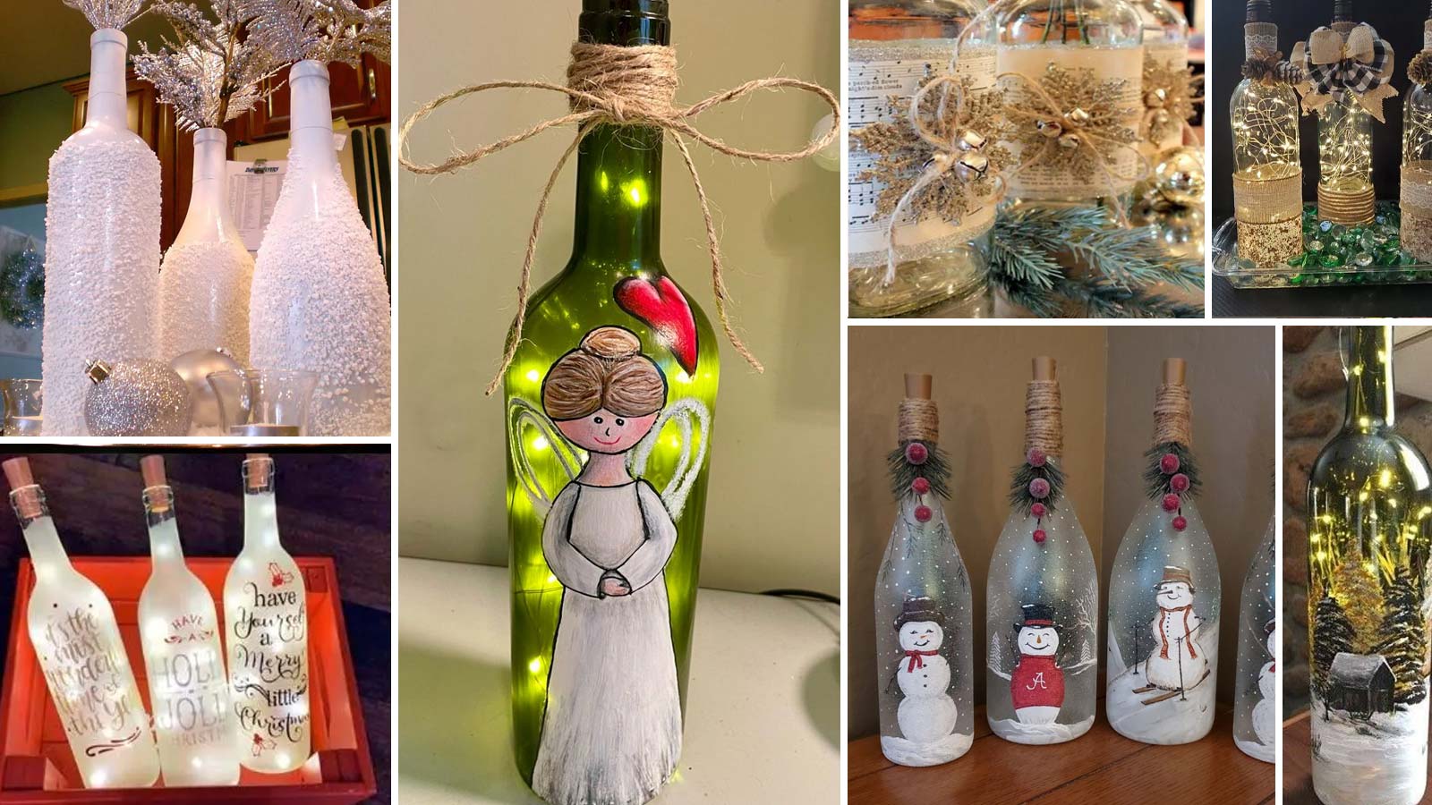 50 Γιορτινές Χριστουγεννιάτικες κατασκευές με μπουκάλια κρασιού