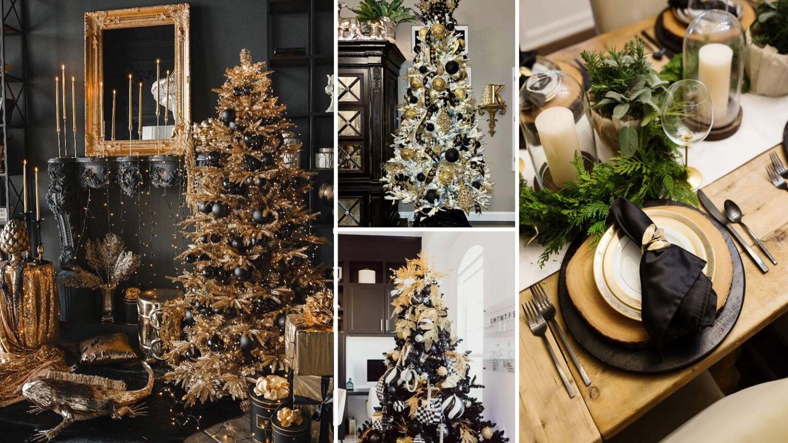 χριστουγεννιάτικη διακόσμηση σε μαύρο και χρυσό,ιδέες χριστουγεννιάτικης διακόσμησης,χριστουγεννιάτικη διακόσμηση,διακόσμηση σπιτιού,Χριστούγεννα,γιορτές,