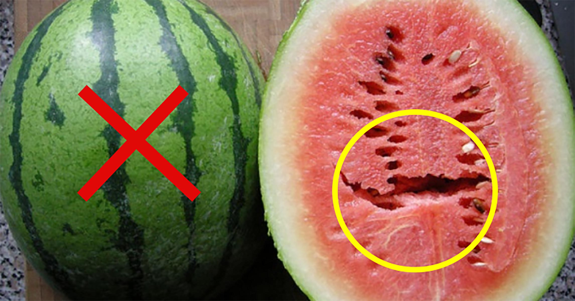 Αν δείτε σχισμές όταν ανοίγετε το καρπούζι, μην το φάτε!