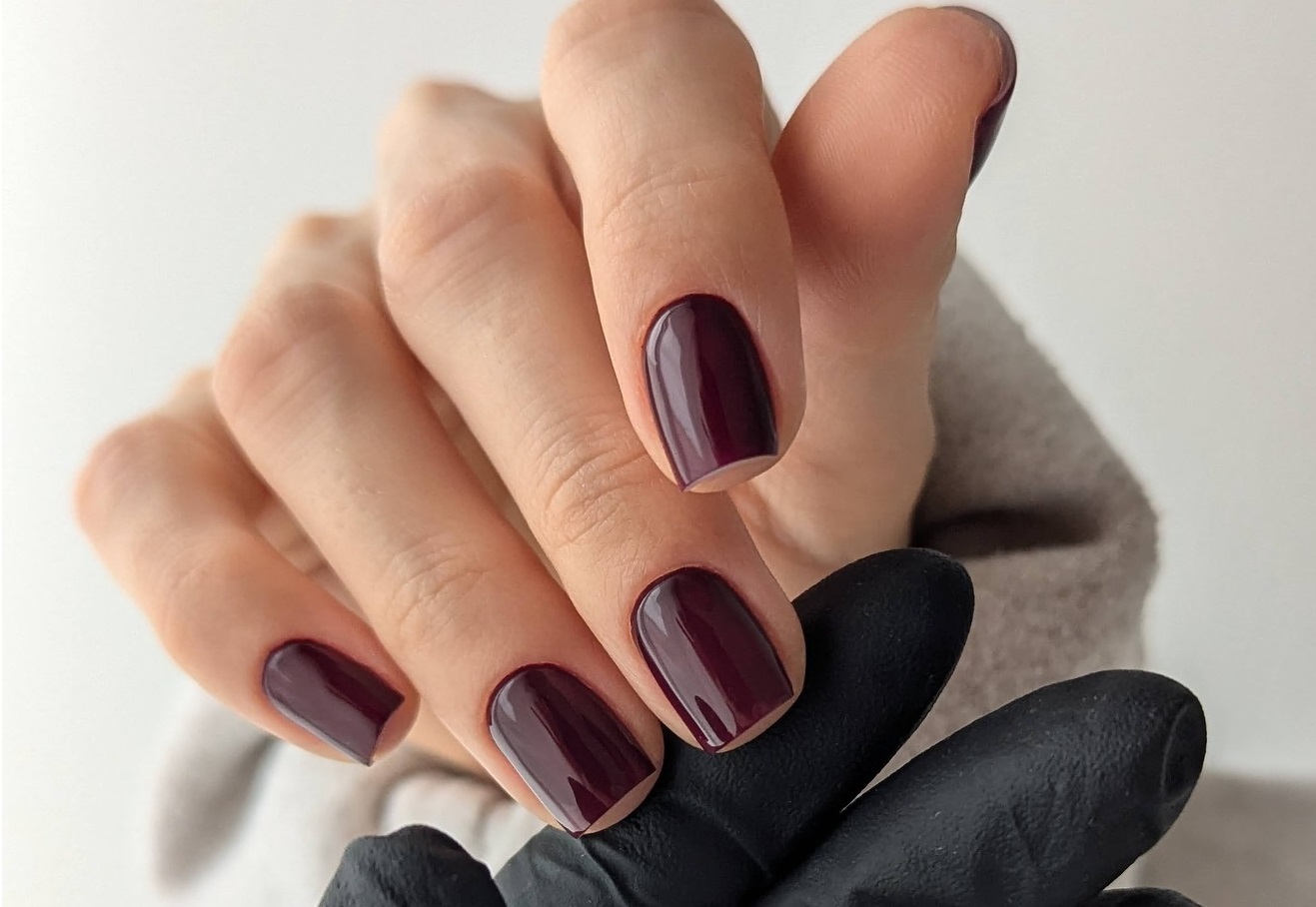 Dark cherry nails