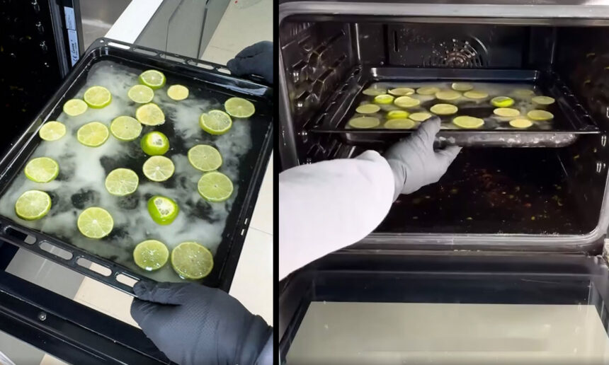 καθάρισμα φούρνου με φυσικό τρόπο, καθάρισμα φούρνου με μαγειρική σόδα, λεμόνια στο φούρνο