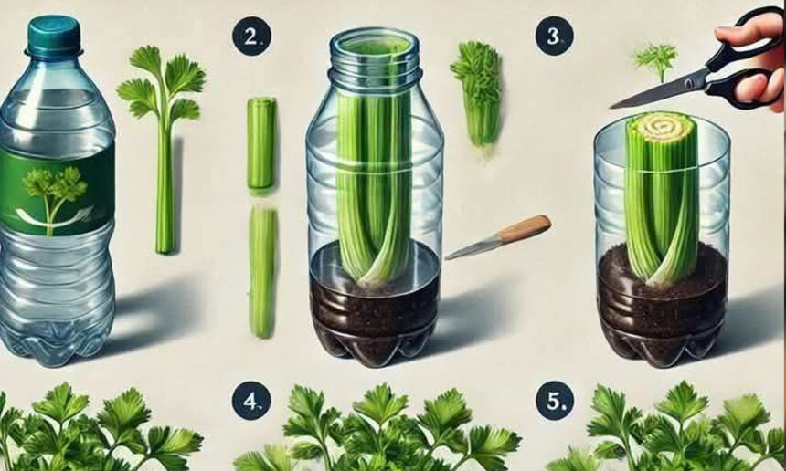 Πώς να καλλιεργήσετε σέλινο και σέλερι σε πλαστικά μπουκάλια: Οδηγός Βήμα-Βήμα για να έχετε όλο τον χρόνο