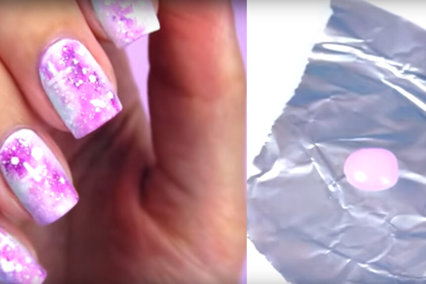 Σχέδια στα νύχια σαν επαγγελματίας με την βοήθεια του αλουμινόχαρτου - ΒΙΝΤΕΟ