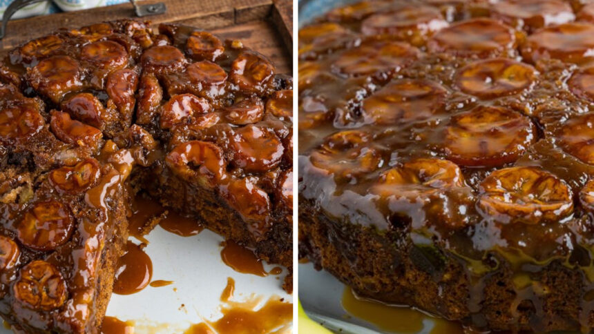 Πώς θα φτιάξεις το συγκλονιστικό ανάποδο κέικ με μπανάνα και σοκολάτα