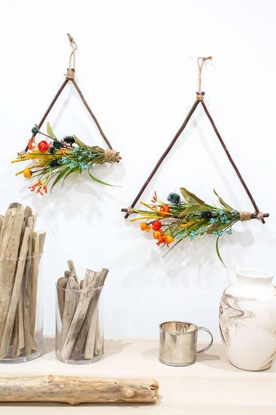 Χωρίς πολλά Χρήματα: 27 Εύκολα και Οικονομικά DIY Διακοσμητικά Σπιτιού 21 Φυσικό στεφάνι τοίχου