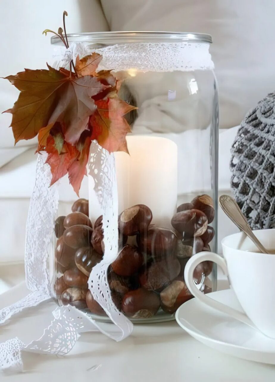 41 ιδέες φθινοπωρινής διακόσμησης με γυάλινα μπουκάλια, βάζα και γυαλικά