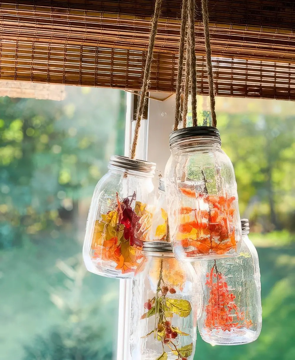 41 ιδέες φθινοπωρινής διακόσμησης με γυάλινα μπουκάλια, βάζα και γυαλικά