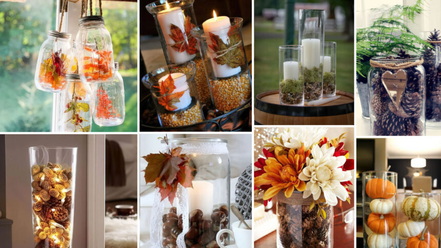 41 ιδέες φθινοπωρινής διακόσμησης με γυάλινα μπουκάλια, βάζα και γυαλικά