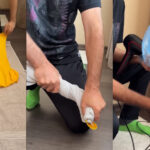 στέγνωμα ρούχου με σακούλα και πιστολάκι