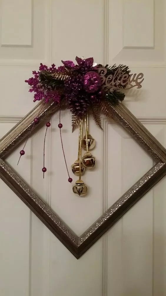 40 εναλλακτικά αυτοσχέδια Χριστουγεννιάτικα Στεφάνια σε κορνίζα