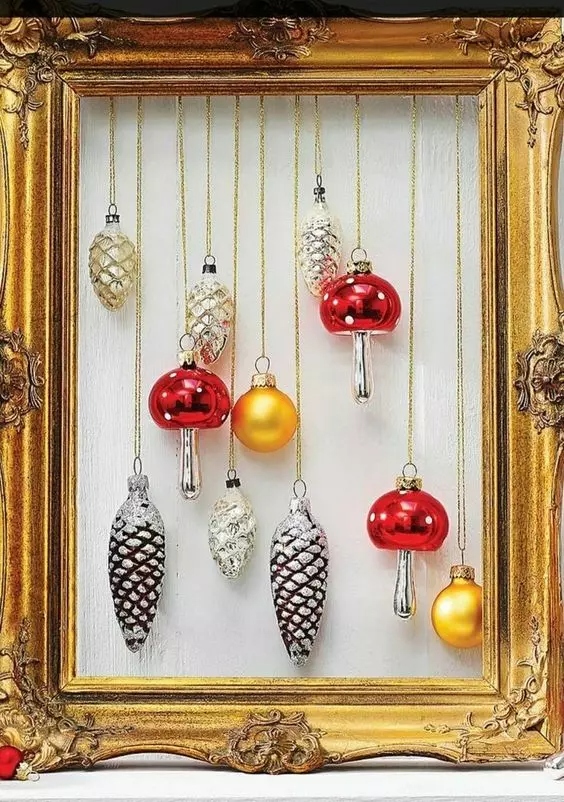 40 εναλλακτικά αυτοσχέδια Χριστουγεννιάτικα Στεφάνια σε κορνίζα