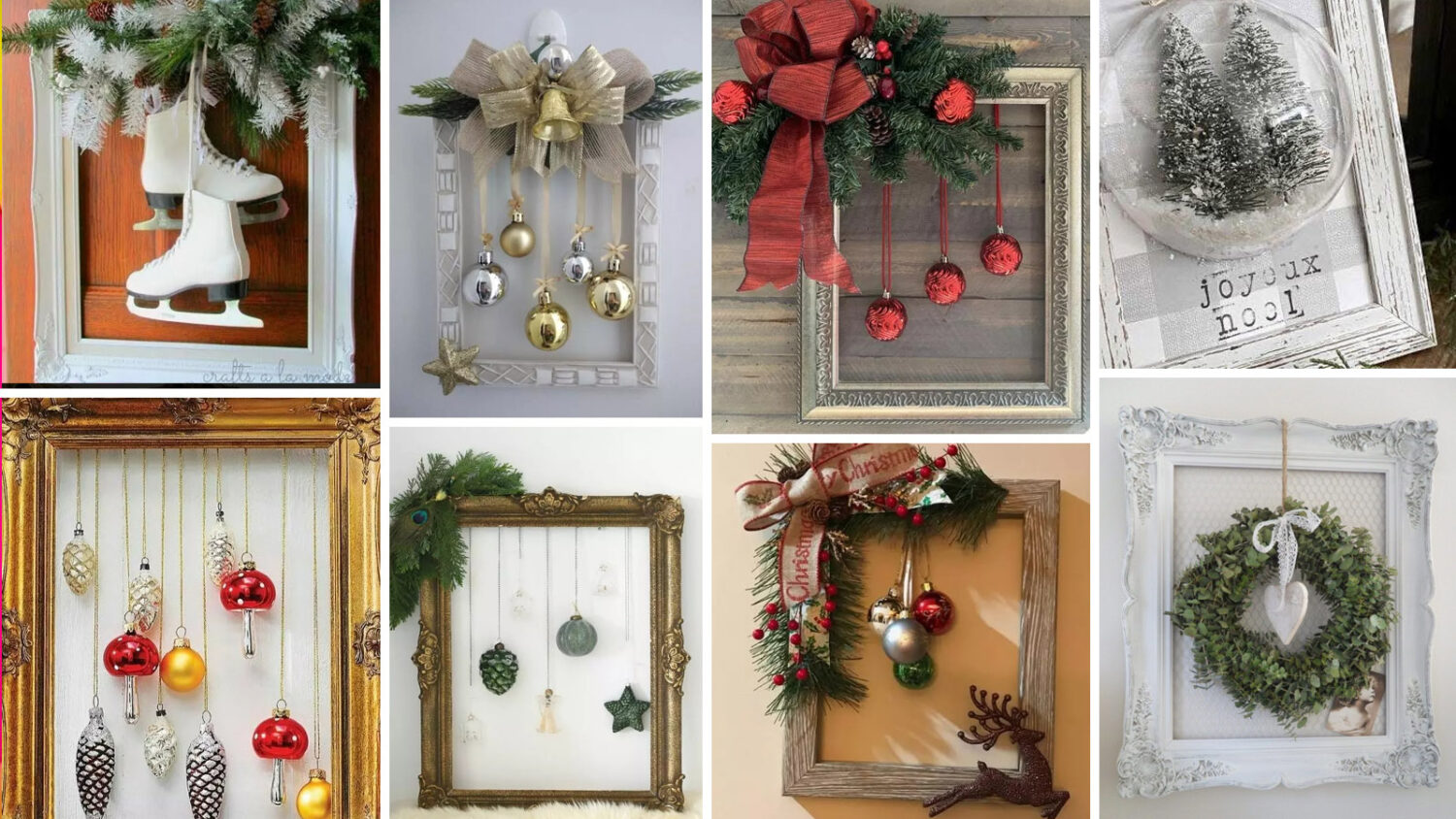 40 εναλλακτικά αυτοσχέδια Χριστουγεννιάτικα Στεφάνια σε κορνίζα