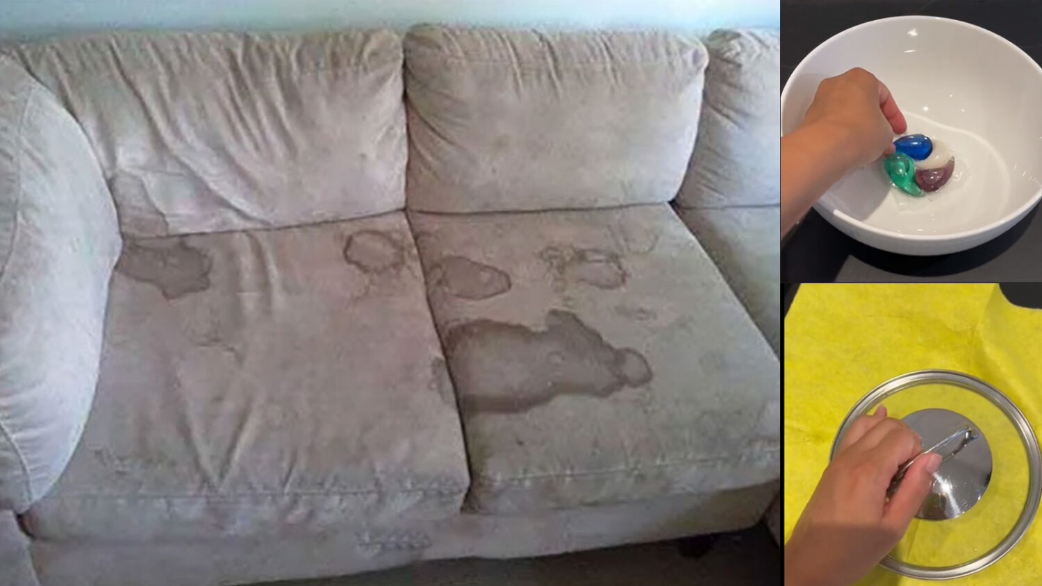 Καθάρισε τον καναπέ σου με ένα καπάκι κατσαρόλας - Θα βρει και πάλι το χρώμα του