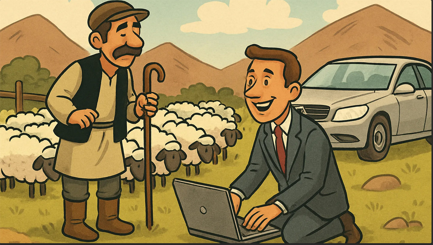 Ανέκδοτο: Σταματάει Mercedes σε ορεινό χωριό…