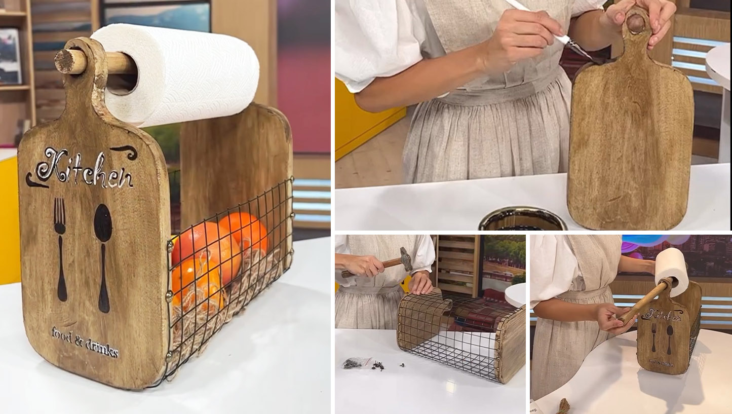 DIY κατασκευή: Το πιο πρωτότυπο καλάθι φτιάχνεται με ξύλα κοπής και σύρμα