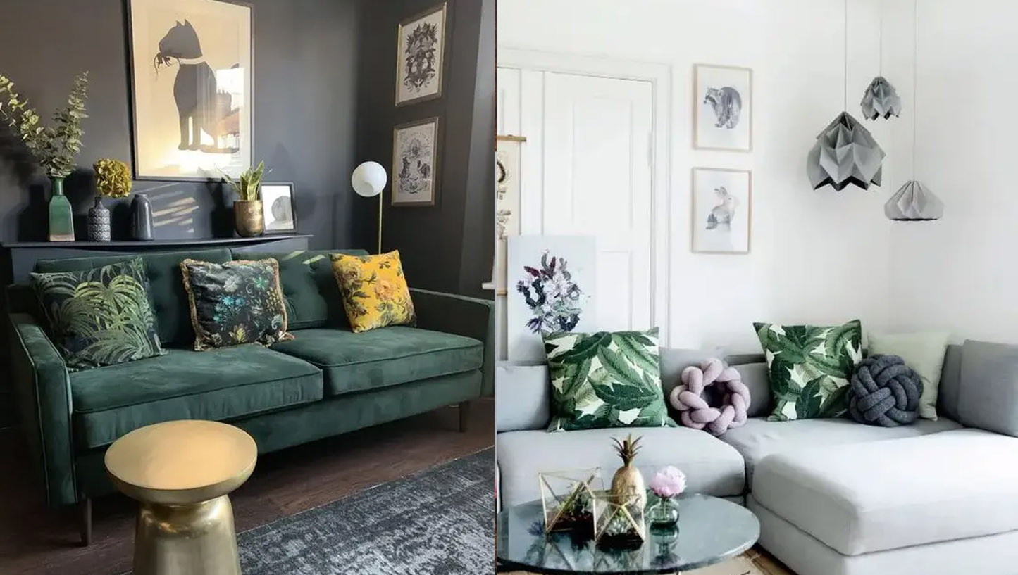 20 Όμορφα Σαλόνια σε Πράσινο και Γκρι