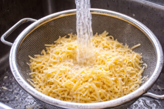 Πλύσιμο τριμμένου τυριού