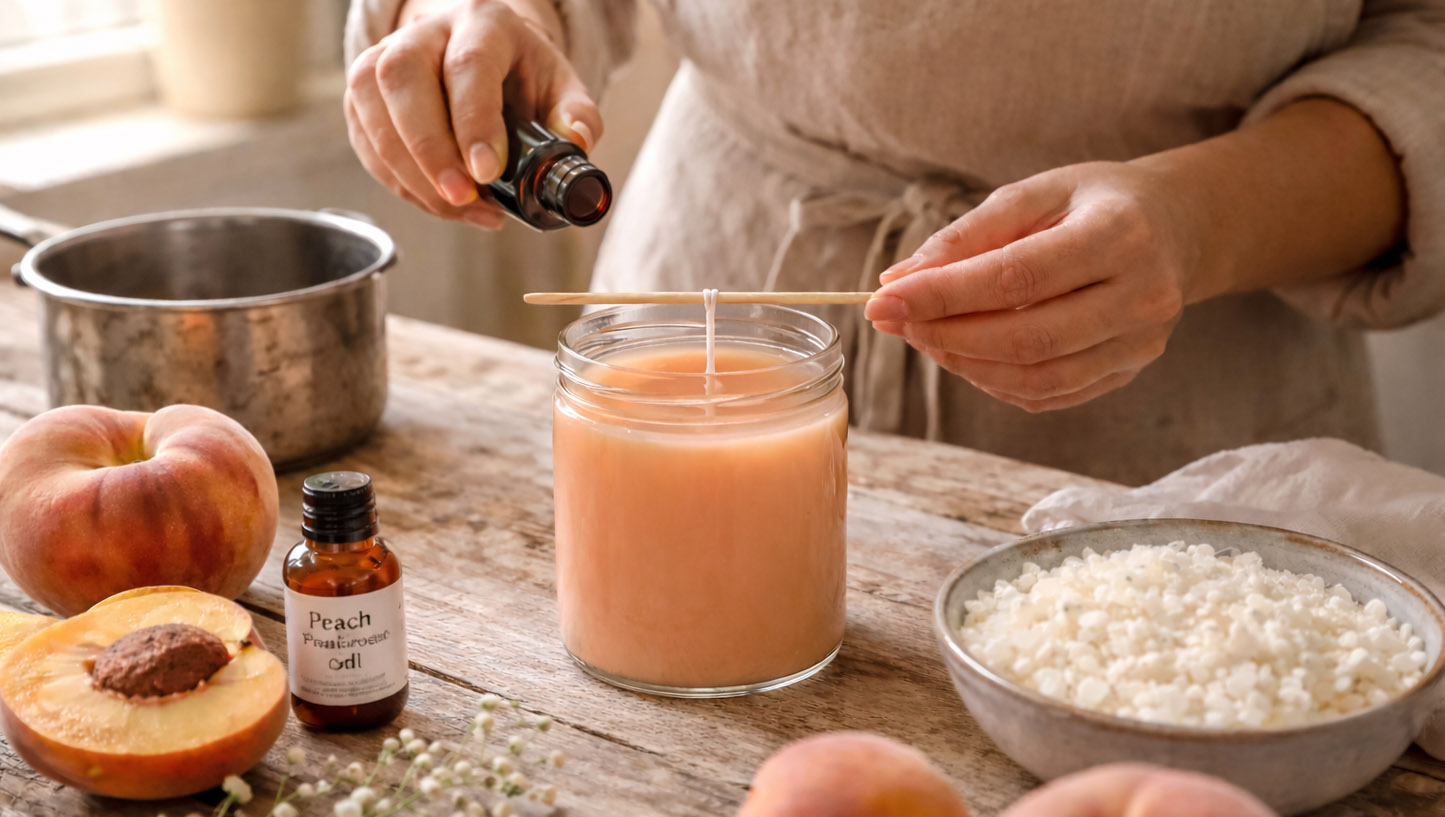 Αρωματικό DIY: Κεριά με άρωμα ροδάκινο για να γεμίσει το σπίτι αρώματα