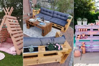 έπιπλα από παλέτες για εξωτερικούς χώρους