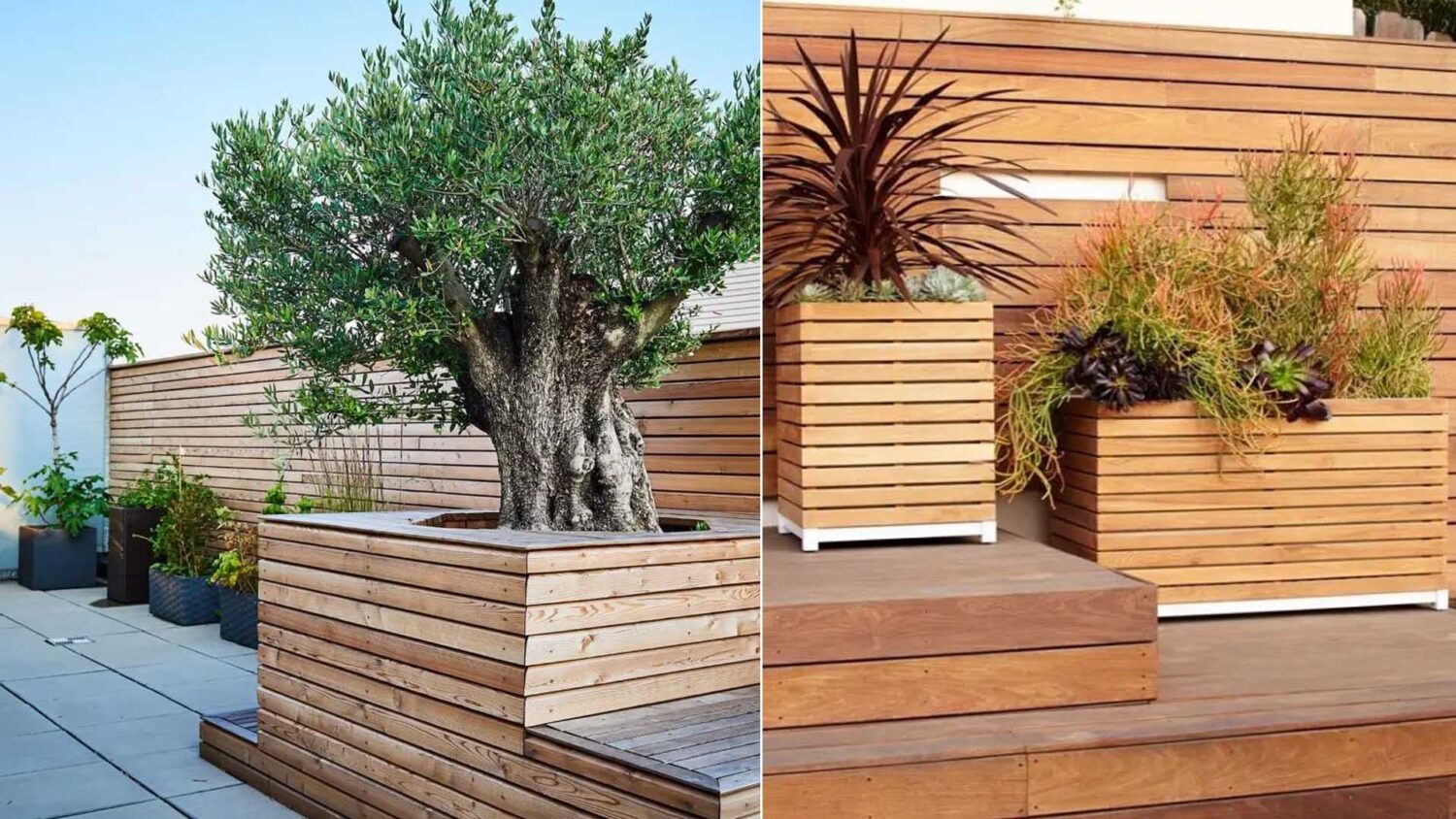 γλάστρες και παρτέρια από σανίδες