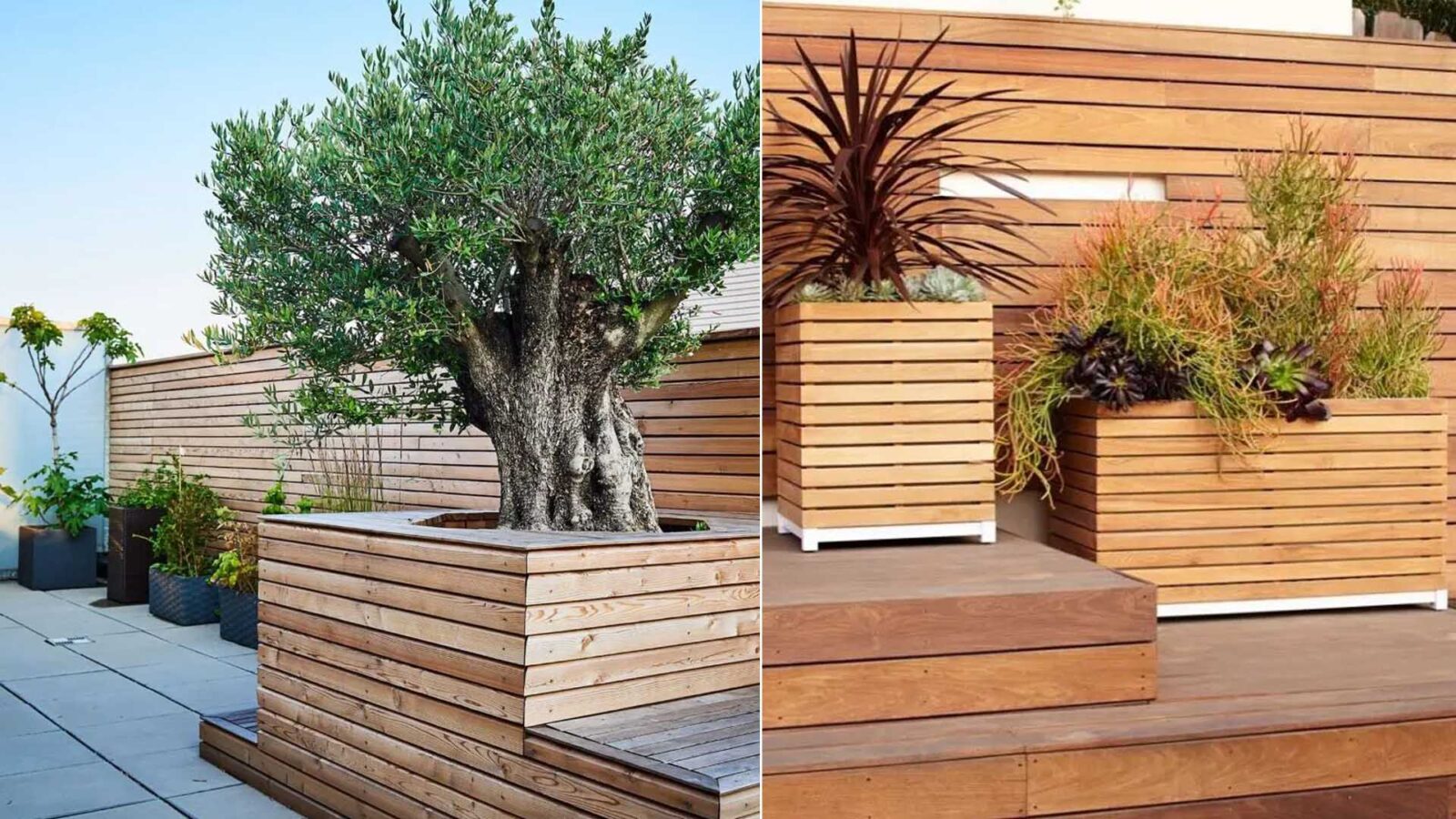 γλάστρες και παρτέρια από σανίδες