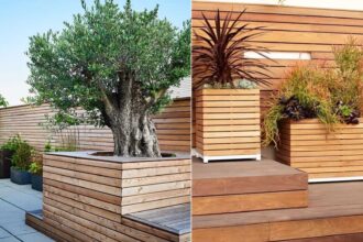 γλάστρες και παρτέρια από σανίδες