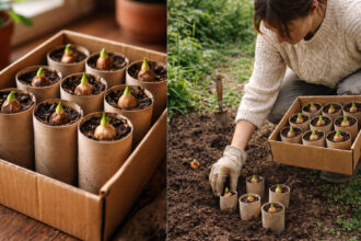 βολβοί σε ρολά υγείας, ρολά χαρτιού υγείας, φύτευση βολβών