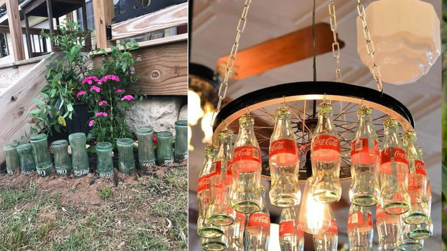10 κατασκευές κήπου με μπουκάλια και κουτάκια Coca-Cola