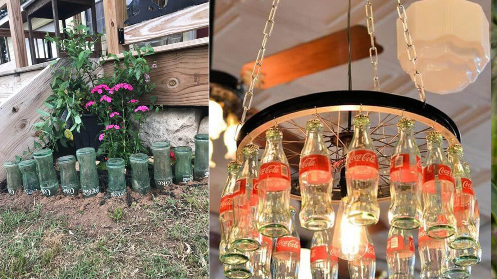 10 κατασκευές κήπου με μπουκάλια και κουτάκια Coca-Cola