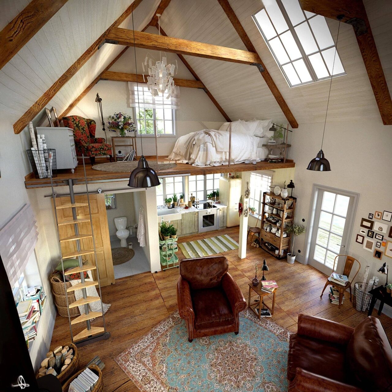 Μικρά σπίτια με πατάρι και σοφίτα: 100 ιδέες και design hacks για να κάνεις ένα μικρό σπίτι να φαίνεται μεγαλύτερο και άνετο 3 Μικρά σπίτια με πατάρι και σοφίτα: 100 ιδέες και design hacks για να κάνεις ένα μικρό σπίτι να φαίνεται μεγαλύτερο και άνετο