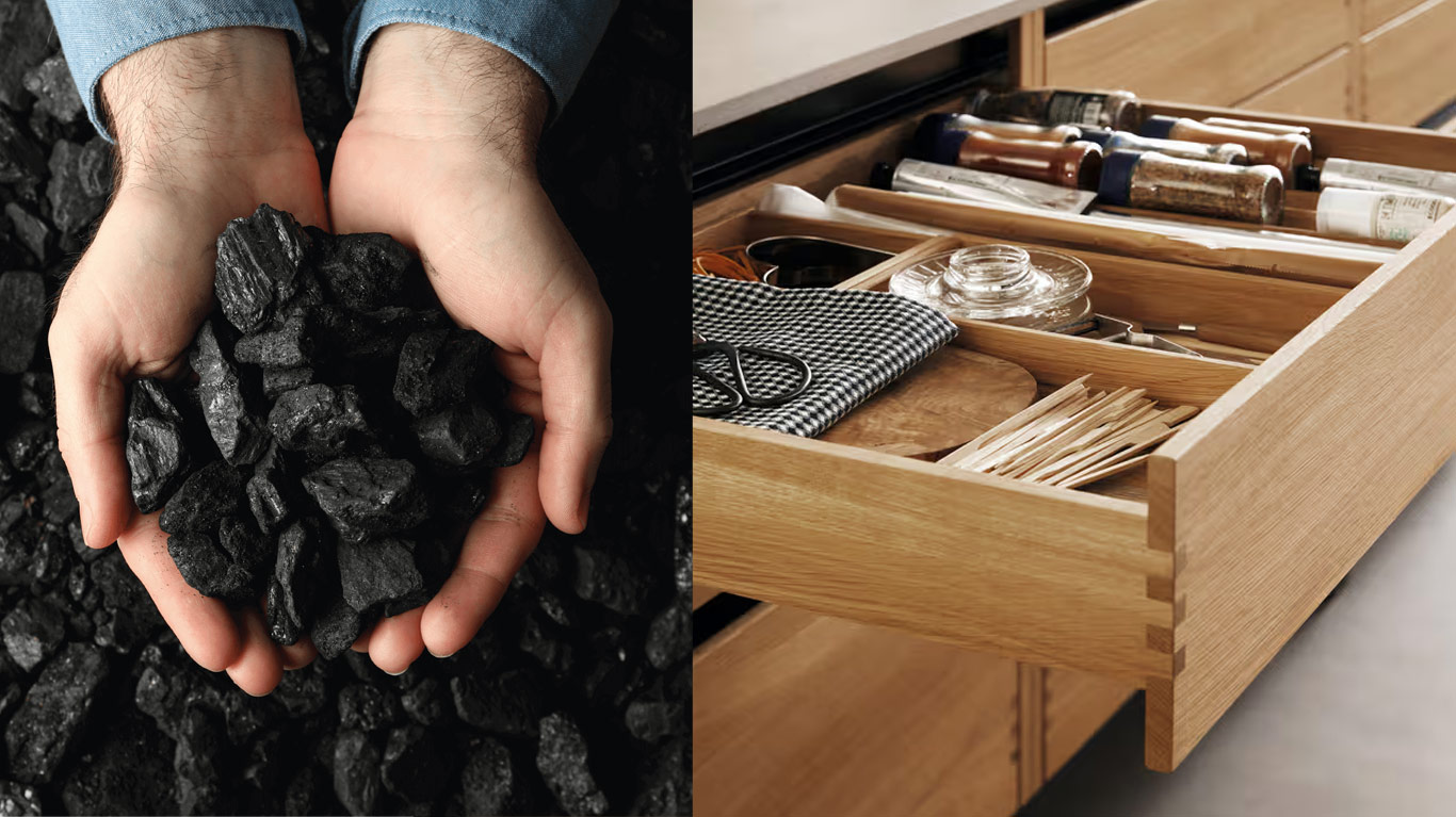 κάρβουνο στο συρτάρι της κουζίνας