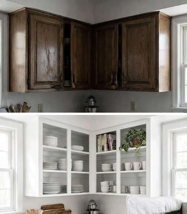 Σπίτι σε ενοίκιο: 17 οικονομικοί τρόποι να καλύψετε τα άσχημα ή φθαρμένα ντουλάπια κουζίνας 4 Σπίτι σε ενοίκιο: 17 οικονομικοί τρόποι να καλύψετε τα άσχημα ή φθαρμένα ντουλάπια κουζίνας