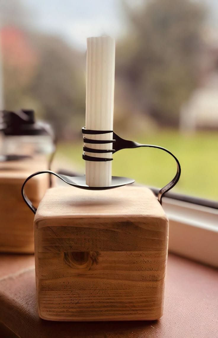 Αυτό το DIY κηροπήγιο με ένα πιρούνι δείχνει πανάκριβο designer κομμάτι, αλλά φτιάχνεται με ελάχιστα υλικά 2 DIY κηροπήγιο με πιρούνι και κουτάλι