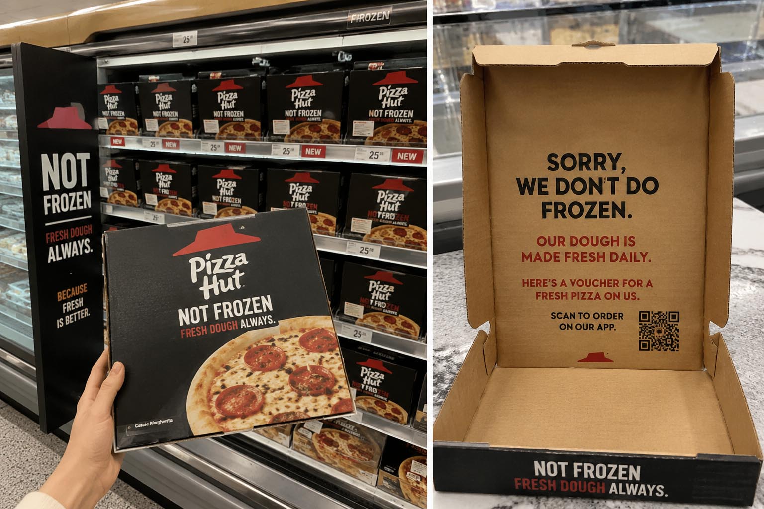 Η Pizza Hut γέμισε τα σούπερ μάρκετ με άδεια κουτιά πίτσας και έγινε viral 2 Η Pizza Hut γέμισε τα σούπερ μάρκετ με άδεια κουτιά πίτσας και έγινε viral
